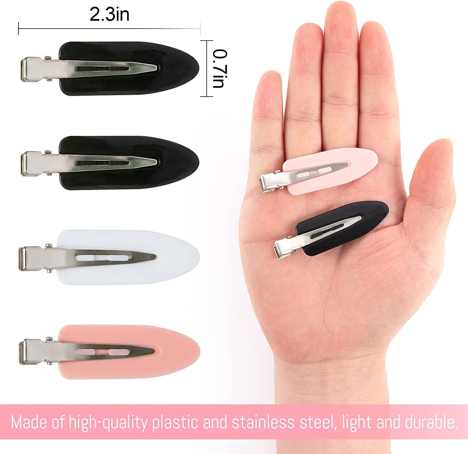 (8 Pieces Mixed Color No Bend Hair Clips) -  8 Pieces No Bend Hair Clips, Curl Pin Clips, No Crease Hair Clips for Makeup